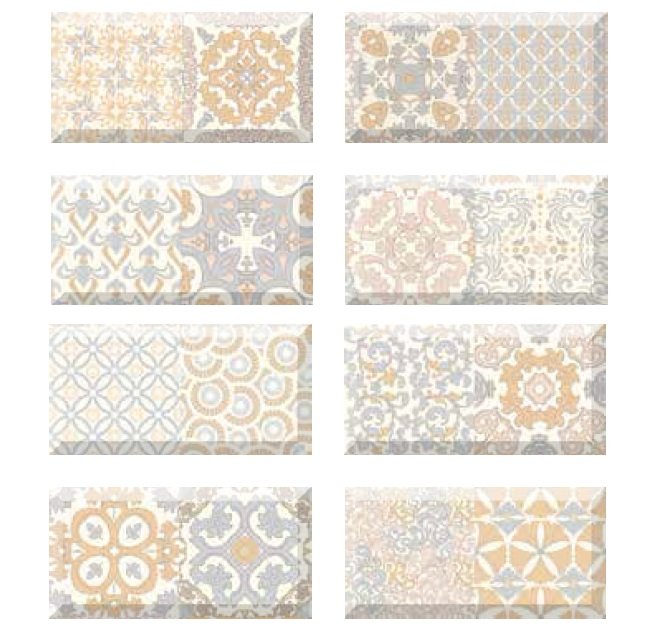 REVESTIMIENTO BISELADO 10X20 IVANNA DECOR MIX 17309 BRILLO (patchwork) (Espesor 6 mm) - FBR
